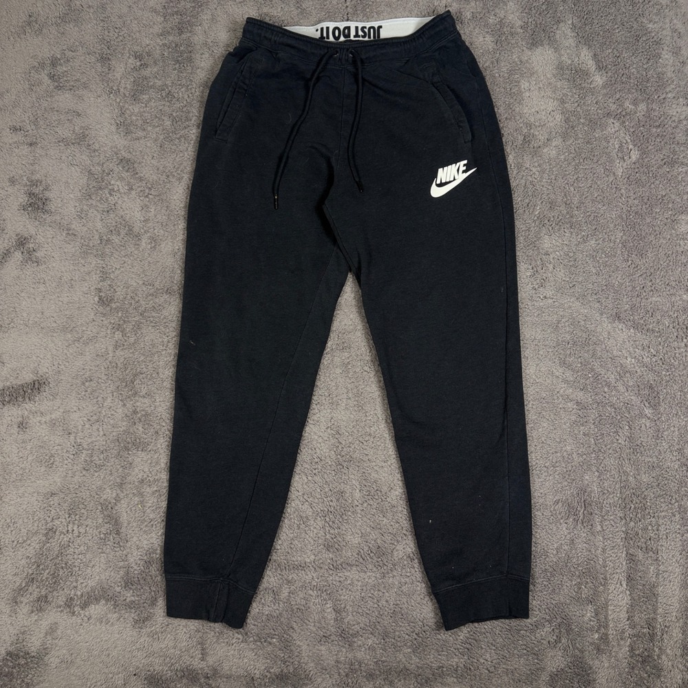 Nike Joggers Mens Medium Black Good Fleece Just Do It Waistband Sweatpants